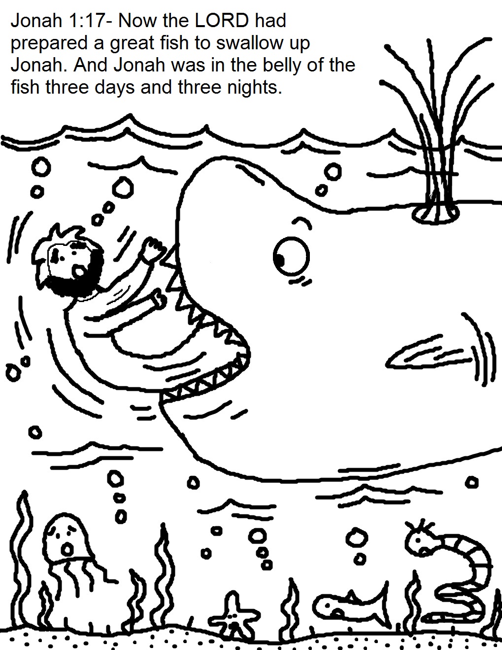 Disciples catch fish coloring page
